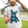 Black French Bulldog art T-shirt