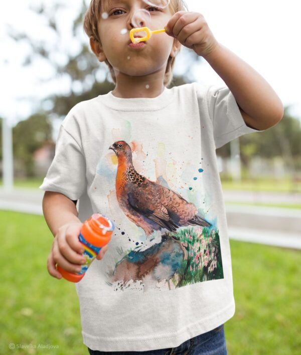 Red grouse art T-shirt
