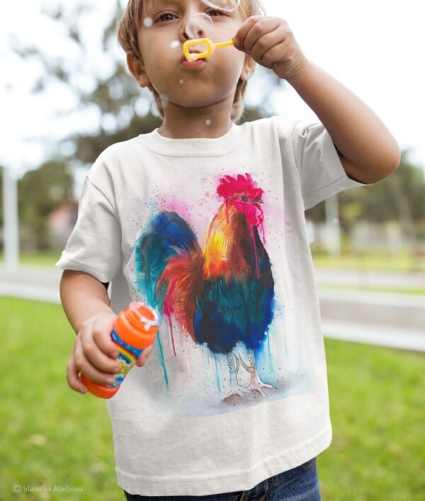 Rooster Colorful art T-shirt