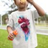 White Rooster art T-shirt