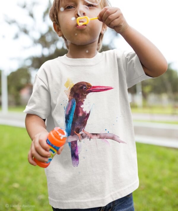 White-throated Kingfisher art T-shirt