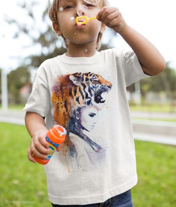 Tiger girl art T-shirt
