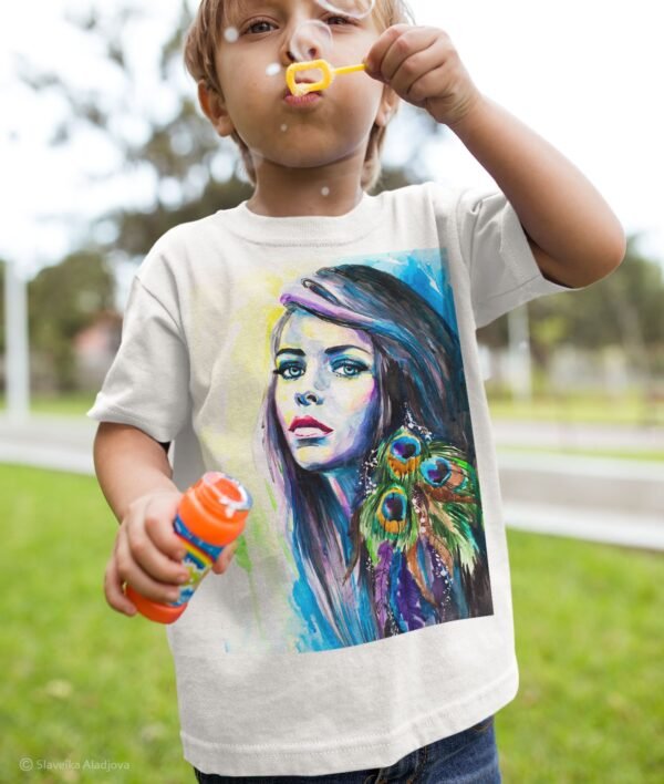 Girl with peacock earrings T-shirt Girl with peacock earrings T-shirt