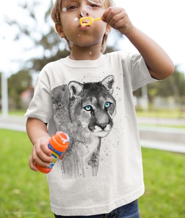 Black and white Puma art T-shirt