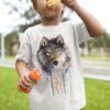Grey wolf art T-shirt