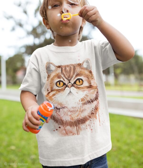 Exotic Shorthair cat art T-shirt