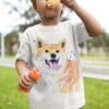 Cream Shiba Inu art T-shirt