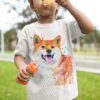 Red Shiba Inu art T-shirt