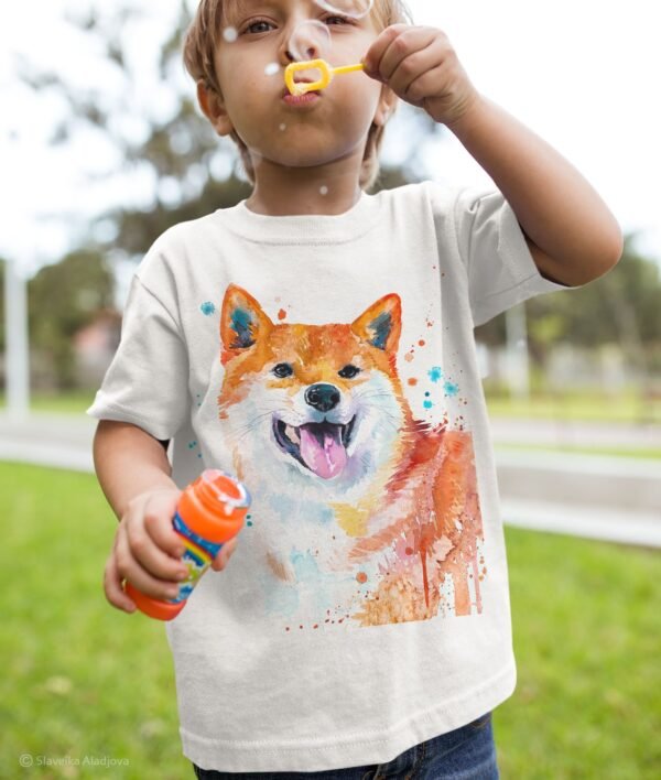 Red Shiba Inu art T-shirt