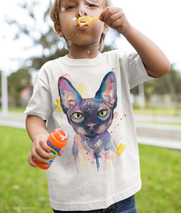 Sphynx cat art T-shirt