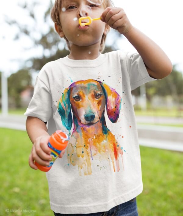 Red Dachshund art T-shirt