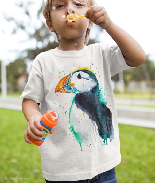 Atlantic puffin art T-shirt