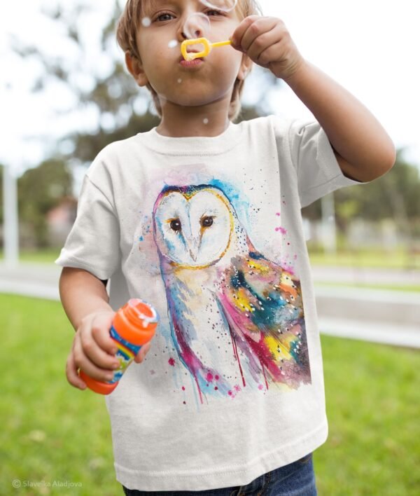 Barn owl art T-shirt