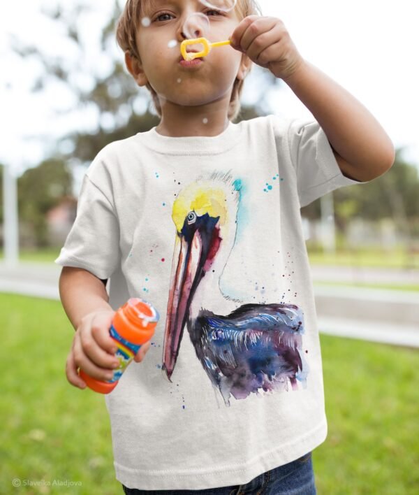 Brown pelican art T-shirt
