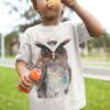 Crested owl art T-shirt