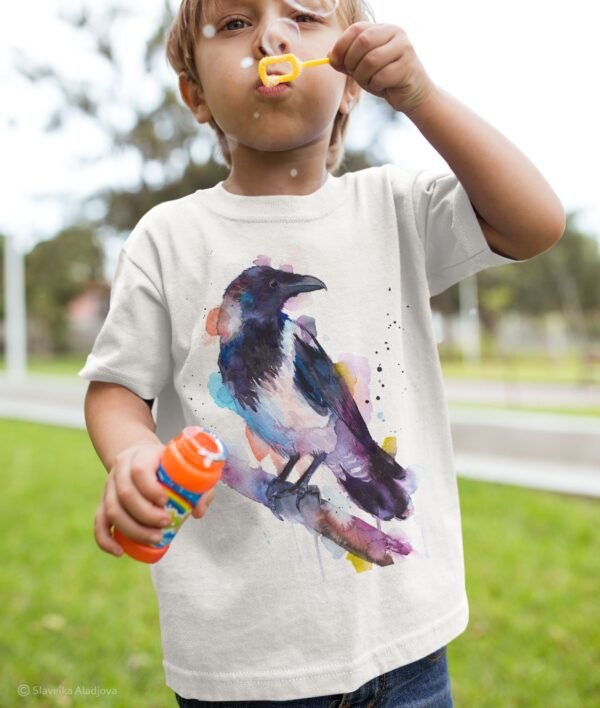 Hooded crow art T-shirt
