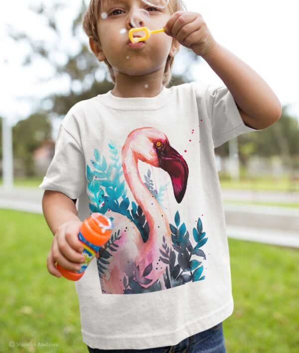 Lesser flamingo art T-shirt