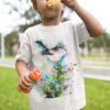 Long-tailed tit art T-shirt