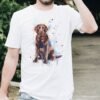 Chocolate Labrador art T-shirt