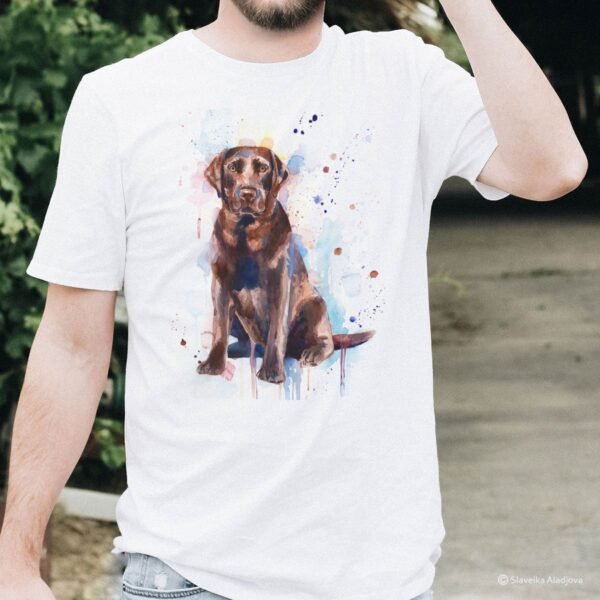 Chocolate Labrador art T-shirt