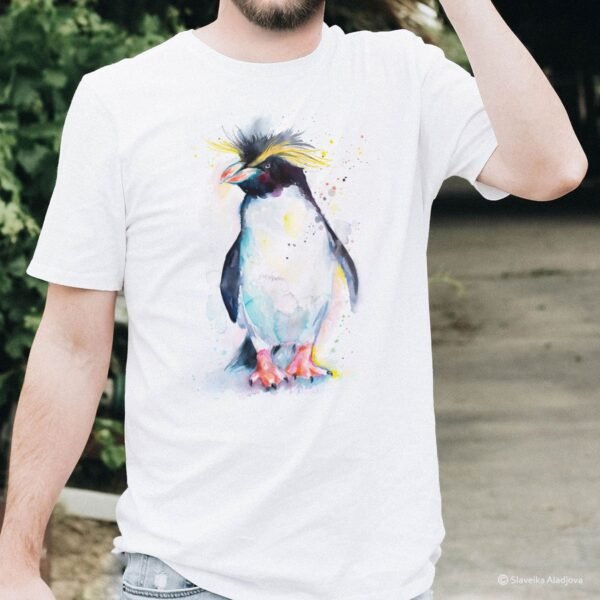 Rockhopper penguin art T-shirt