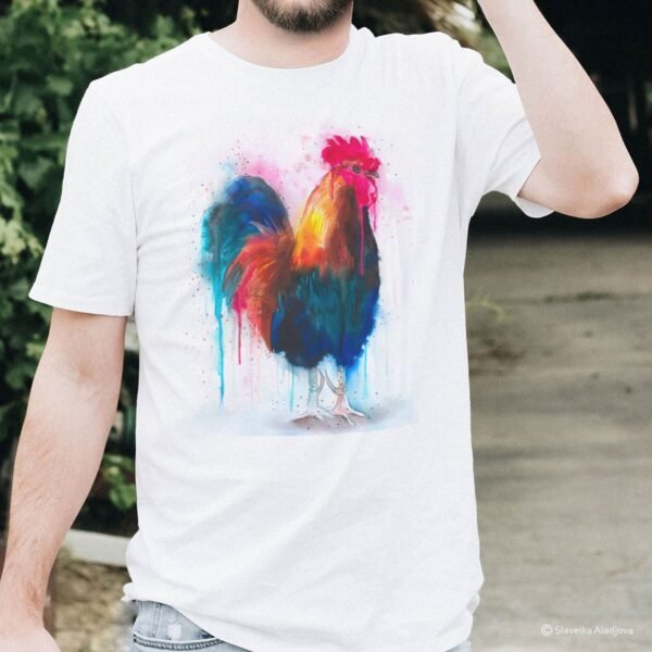 Rooster Colorful art T-shirt