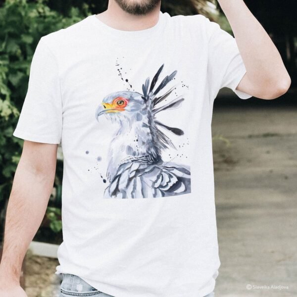 Secretary bird art T-shirt