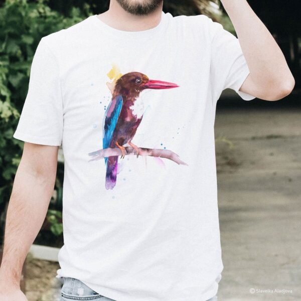 White-throated Kingfisher art T-shirt
