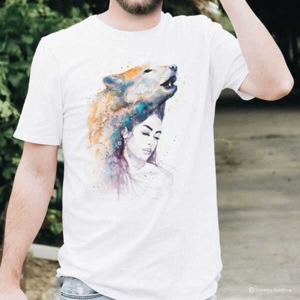 Wolf girl art T-shirt