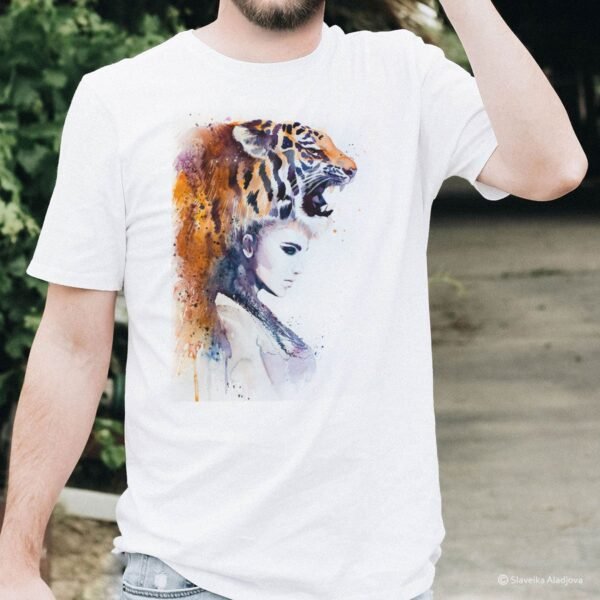 Tiger girl art T-shirt