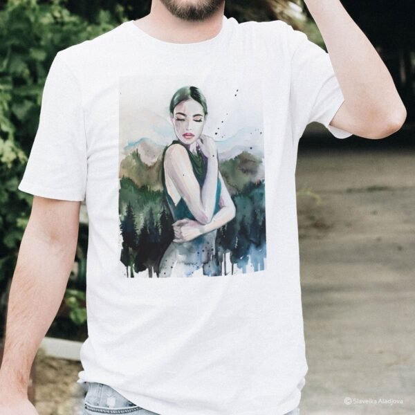Mountain girl portrait art T-shirt