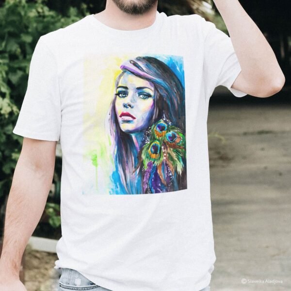 Girl with peacock earrings T-shirt Girl with peacock earrings T-shirt