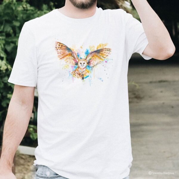 Barn owl art T-shirt