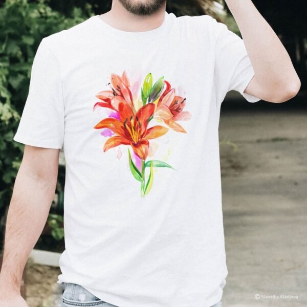 Lilium flower art T-shirt