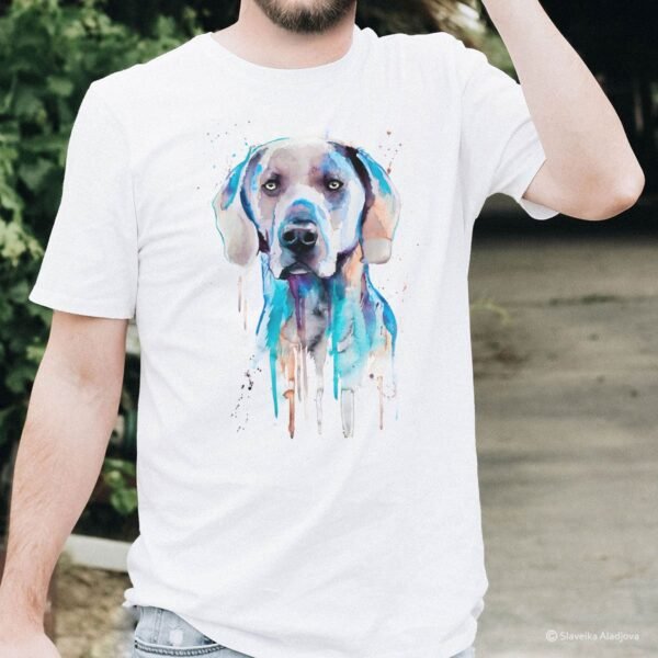 Blue Weimaraner art T-shirt