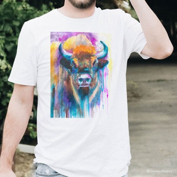 European bison art T-shirt