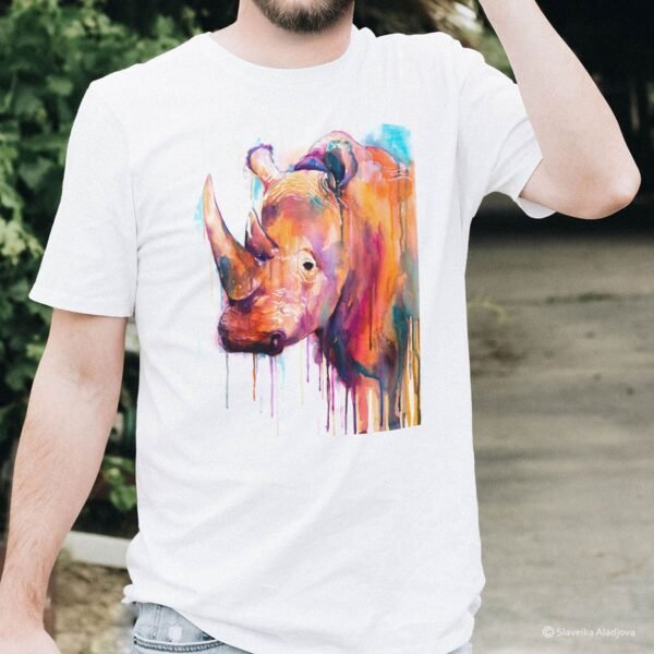 Colorful Rhino art T-shirt