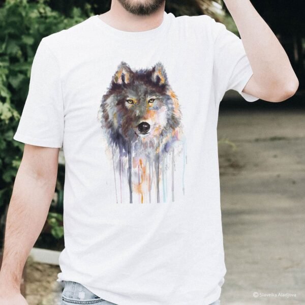 Grey wolf art T-shirt