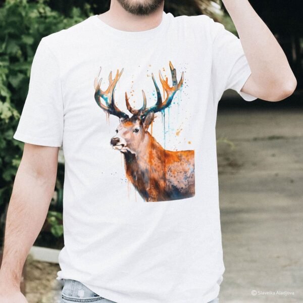 Red deer Stag art T-shirt
