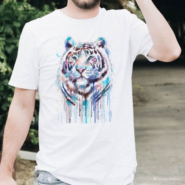 White Tiger art T-shirt
