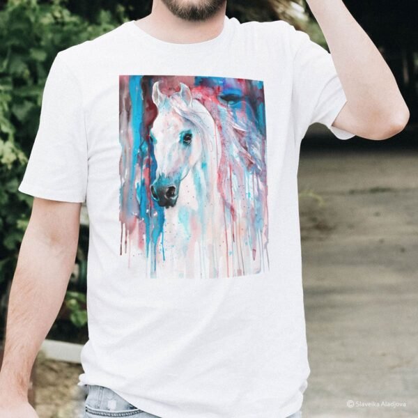 White horse art T-shirt