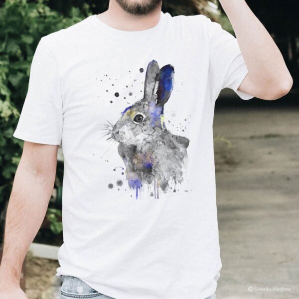 Black and white Hare rabbit art T-shirt Black and white Hare rabbit art T-shirt
