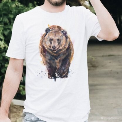Brown bear art T-shirt