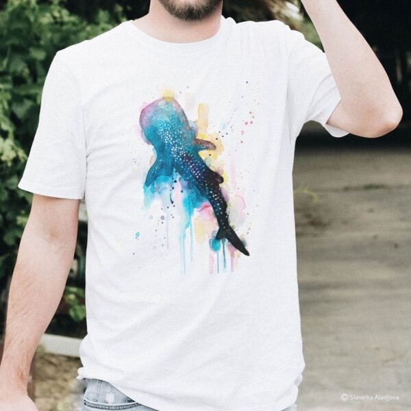 Blue Whale shark art T-shirt