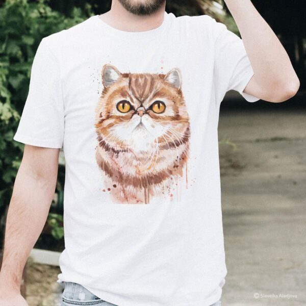 Exotic Shorthair cat art T-shirt