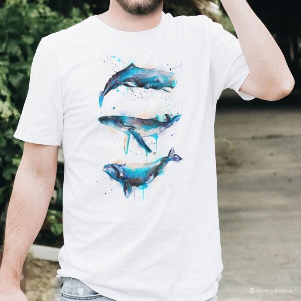 Art T-shirt with whales