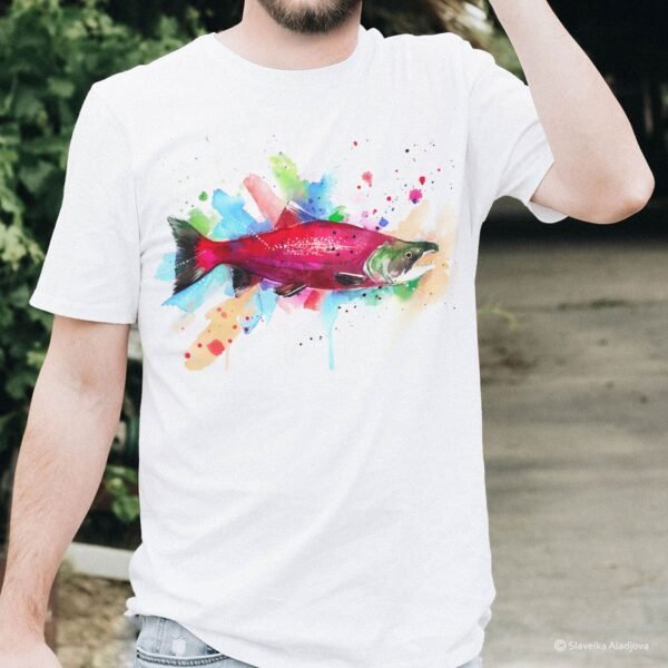 Sockeye salmon art T-shirt