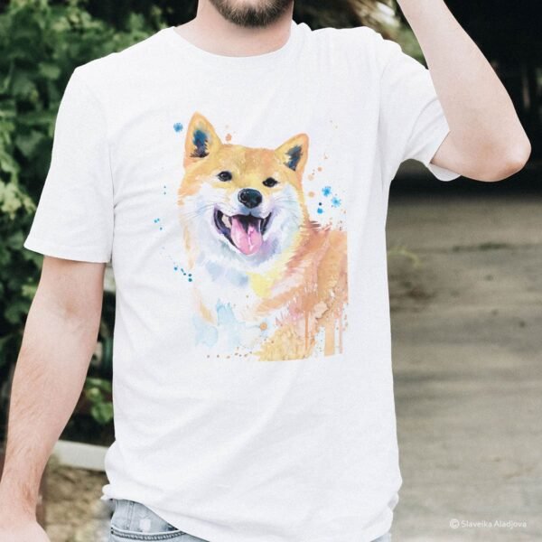 Cream Shiba Inu art T-shirt