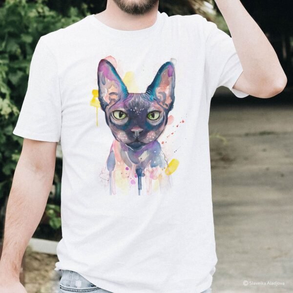 Sphynx cat art T-shirt