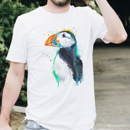 Atlantic puffin art T-shirt